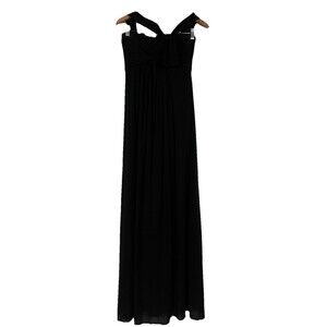 BCBG MAXAZRIA Black Maxi Dress Gown,‎ Asymmetrical Straps Size XS